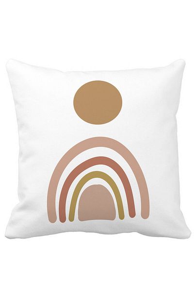 BEKZ Perna Decorativa Model Abstract Creativ 5,40x40 cm, Alba, Mata, Husa Detasabila, Burduf