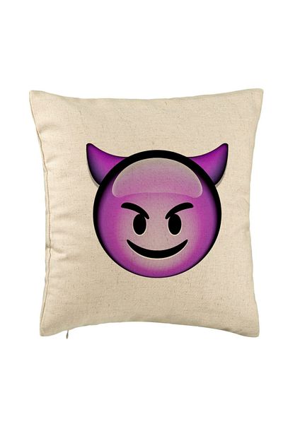 BEKZ Față de pernă, model diavol emoji, 40x40 cm, bej