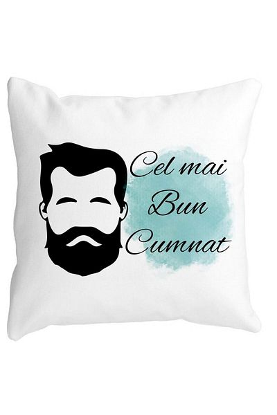 BEKZ Perna Decorativa pentru Cumnat 1, 40x40 cm, Alba, Mata, Husa Detasabila, Burduf