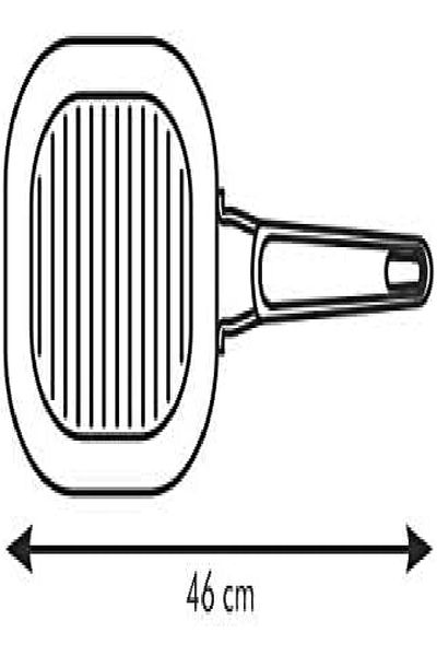 TESCOMA Premium Grilling Pan 24 cm – Non-Stick, Ribbed Surface