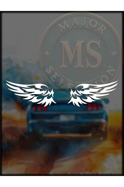 MS Major Selection Set de 2 autocolante pentru aripi - Autocolant auto auto |   Rezistent la apă și durabil 8X20 cm