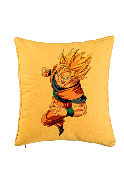 BEKZ Față de pernă cu Goku furios, 40x40 cm, galbenă