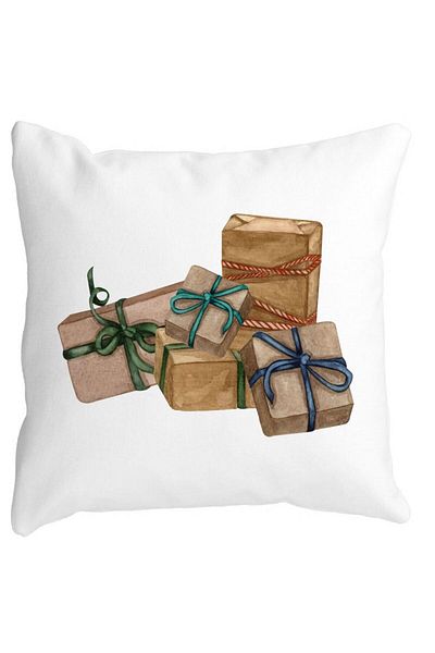 BEKZ Christmas Themed Pillowcase, Gifts, 40x40 Cm, White, Matte