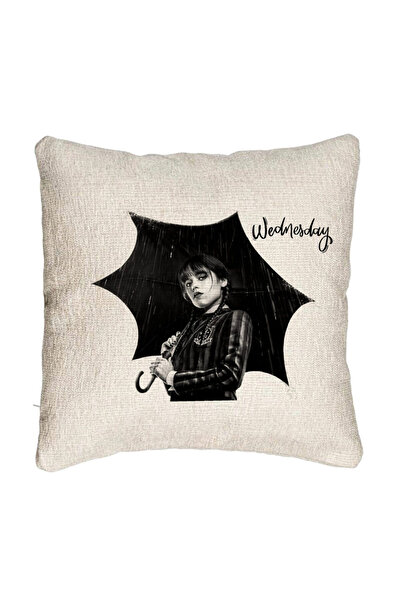 BEKZ Fata de perna Canapea, Model Wednesday Addams 3, 40x40 cm, Cu fermoar