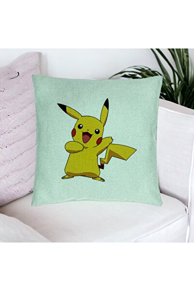 BEKZ Față de pernă, model Pikachu Kids, 40x40 cm, verde mentă