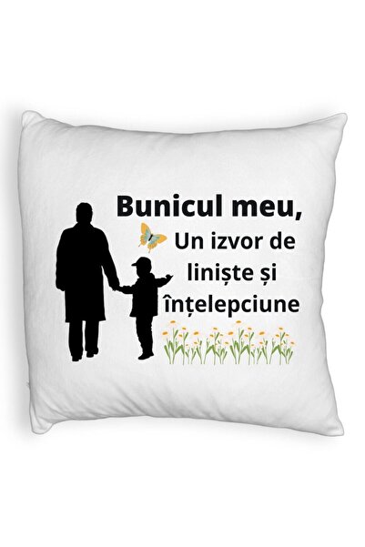 BEKZ Perna Decorativa Fluffy, pentru Bunicul 6, 40x40 cm, Alba, Husa Detasabi...
