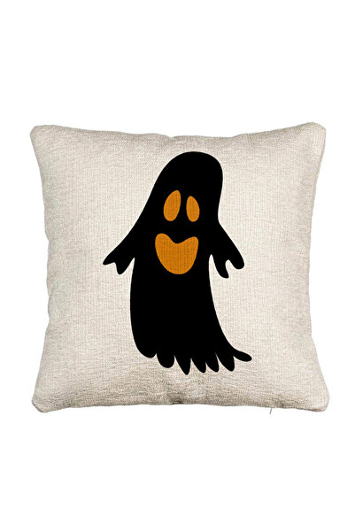 BEKZ Fata de perna Canapea cu motiv Fantoma de Halloween 2, 40x40 cm, Cu fermoar