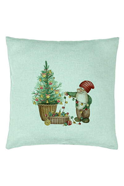 BEKZ Perna Decorativa cu tematica de Craciun, 22, 40x40 cm, Verde Menta, Husa...