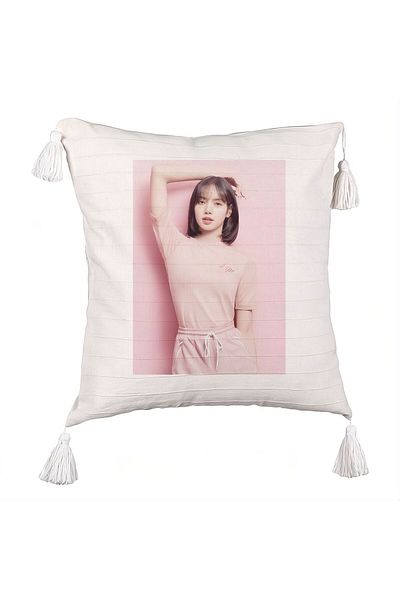 BEKZ BlackPink Lisa 4 Fringed Pillowcase, 45×45 cm, With zipper