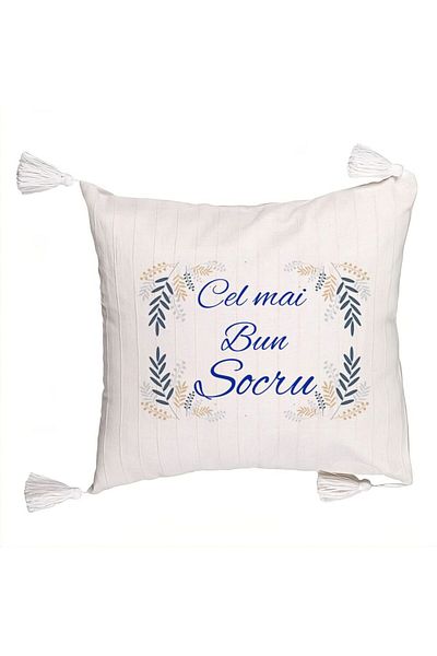 BEKZ Fringed Decorative Pillow for Father-in-Law 1, 45x45 cm, With zipper