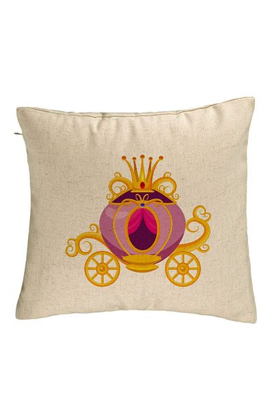 BEKZ Perna Decorativa, Model Caleasca Regala, 40x40 cm, Bej, Husa Detasabila, Burduf