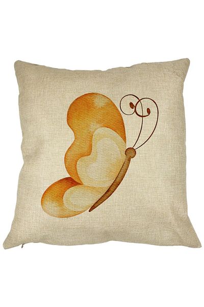 BEKZ Perna Decorativa, Brown Butterfly, 40x40 cm, Husa Detasabila, Burduf