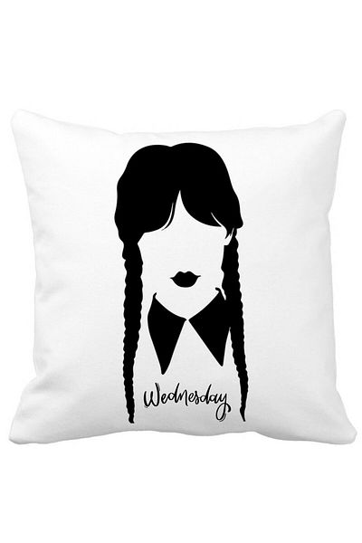 BEKZ Wednesday Addams Pillowcase 2.40x40 Cm, White, Matte