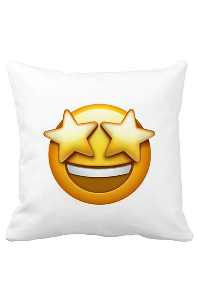 BEKZ Square Emoji Wow Pillowcase, 40x40 Cm, White, Matte
