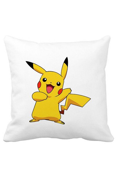 BEKZ Pikachu Kids Square Pillowcase, 40x40 Cm, White, Matte