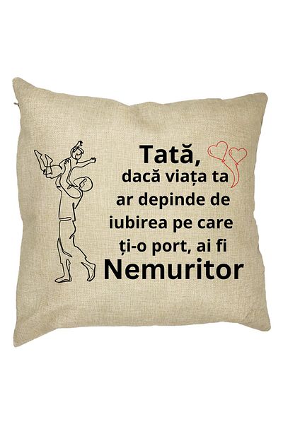 BEKZ Perna Decorativa pentru Tata 10,40x40 cm, Husa Detasabila, Burduf