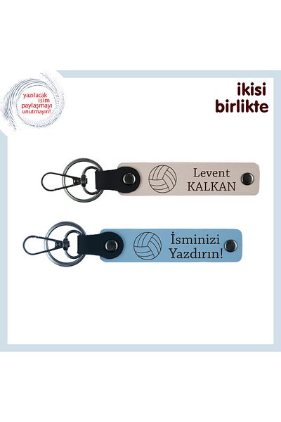 Miaju Armağan Carrying the Unifying Power of Sports, Volleyball Themed Keychain Team, Powder-Sky Blue