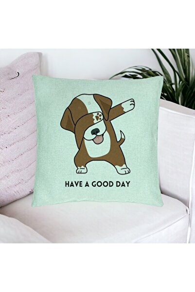 BEKZ Perna Decorativa, Model Have a Good Day, 40x40 cm, Verde Menta, Husa Det...
