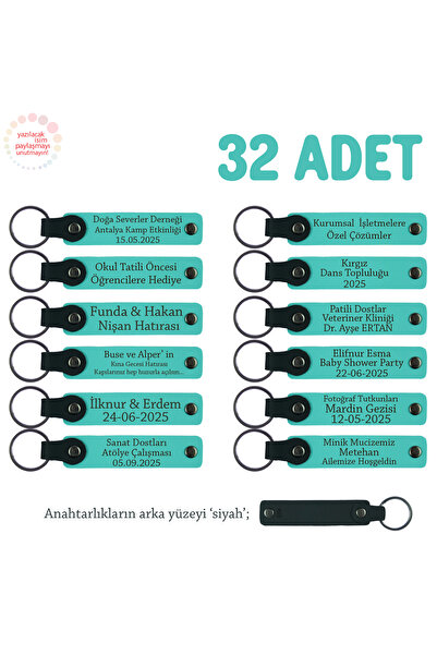 Miaju مجموعة سلسلة مفاتيح مكونة من 32 قطعة مع اسم قابل للكتابة، باللون الفيرو...