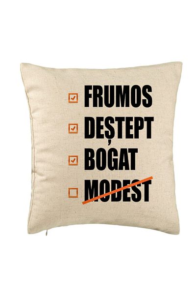 BEKZ Față de pernă, model frumos, bogat și modest, 40x40 cm, bej