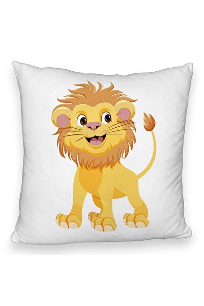 BEKZ Αφράτο Διακοσμητικό Μαξιλάρι, Παιδικό Σχέδιο με Μικρό Λιοντάρι, 40x40 εκ...