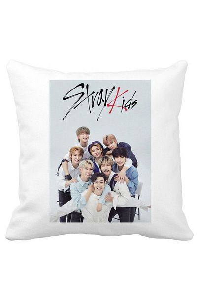 BEKZ Pillowcase, Stray Kids 12, 40×40 Cm, White, Matte