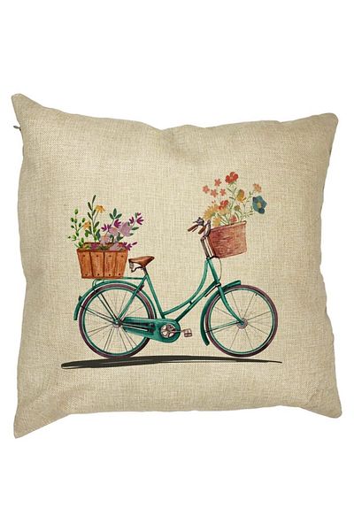 BEKZ Față de pernă pătrată cu imprimeu floral pentru biciclete, 40x40 cm