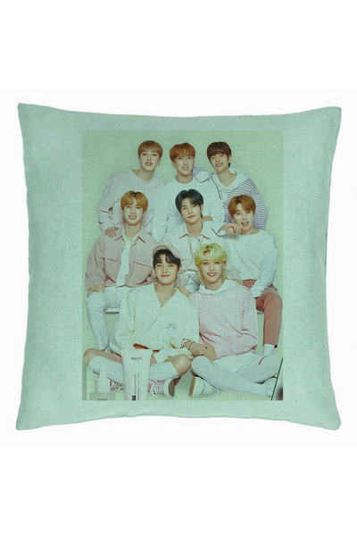 BEKZ Față de pernă, Stray Kids 7, 40×40 cm, Verde mentă