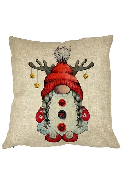 BEKZ Perna Decorativa cu tematica de Craciun, Gnom 2, 40x40 cm, Husa Detasabila, Burduf