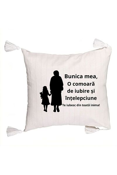 BEKZ Decorative Pillow with Fringes for Grandma 8, 45x45 cm, With zipper