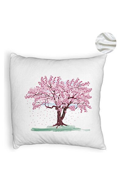 BEKZ Perna Decorativa Fluffy, Model Rose Tree, 40x40 cm, Alba, Husa Detasabila, Burduf