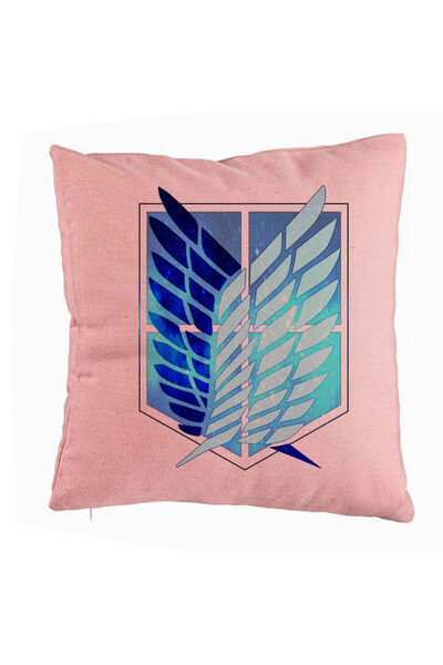 BEKZ Față de pernă cu simbolul Atacului asupra Titanilor, 40x40 cm, roz