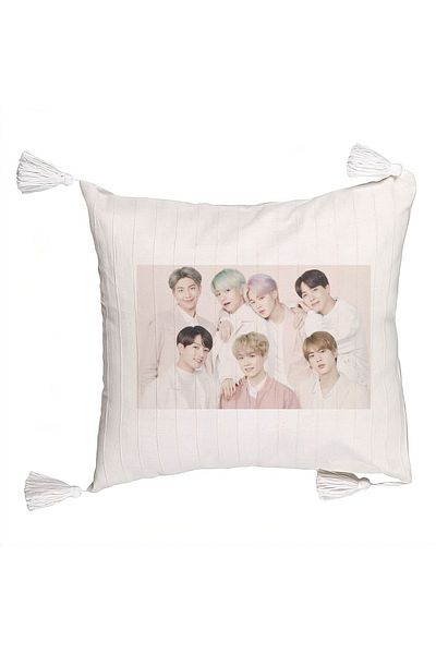 BEKZ BTS Army 12 Fringed Pillowcase, 45×45 cm, With zipper
