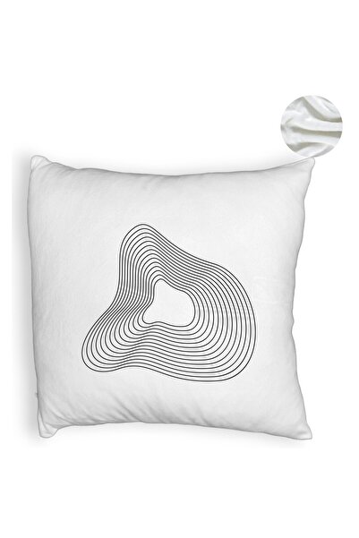 BEKZ Perna Decorativa Fluffy, Model F1, 40x40 cm, Alba, Husa Detasabila, Burduf