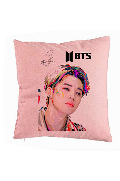 BEKZ Fata De Perna Bts Jimin, 40x40 Cm, Roz, Husa Detasabila