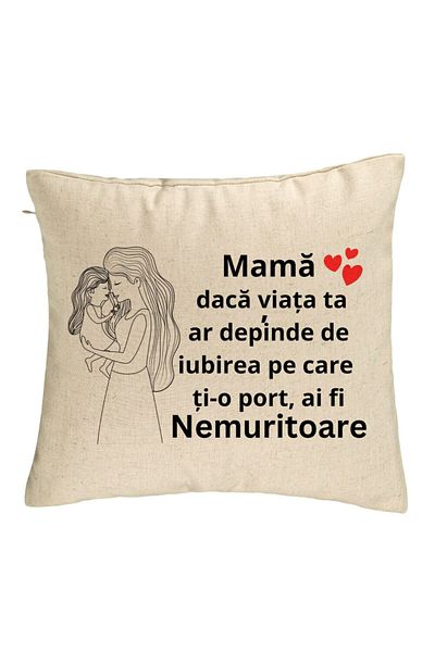 BEKZ Perna Decorativa, Model pentru Mama 4, 40x40 cm, Bej, Husa Detasabila, Burduf