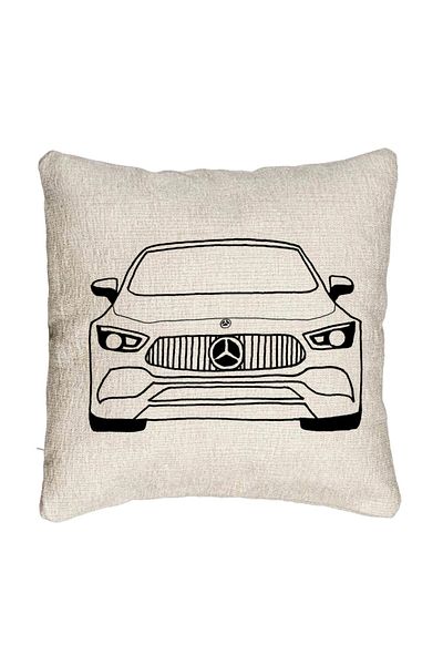 BEKZ Fata de perna Canapea, Model Hey Mercedes, 40x40 cm, Cu fermoar