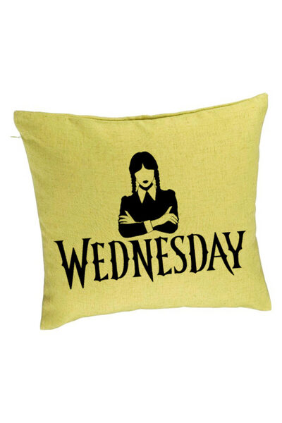 BEKZ Față de pernă, model Wednesday Addams 4, 40x40 cm, verde