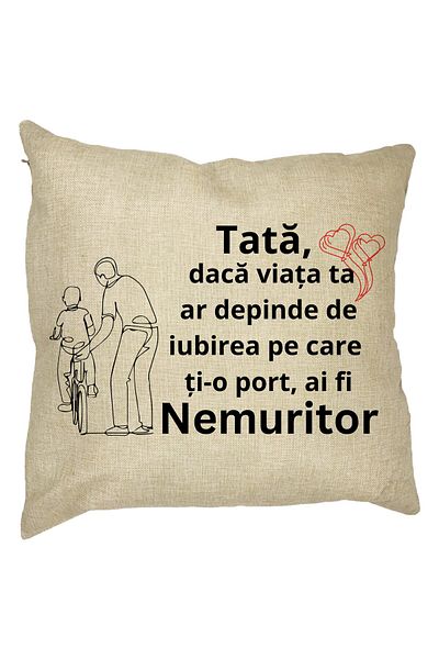 BEKZ Perna Decorativa pentru Tata 9,40x40 cm, Husa Detasabila, Burduf
