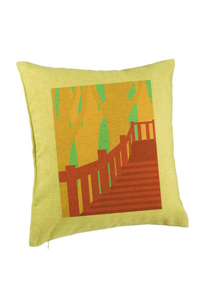 BEKZ Față de pernă, model artistic cu poduri, 40x40 cm, verde