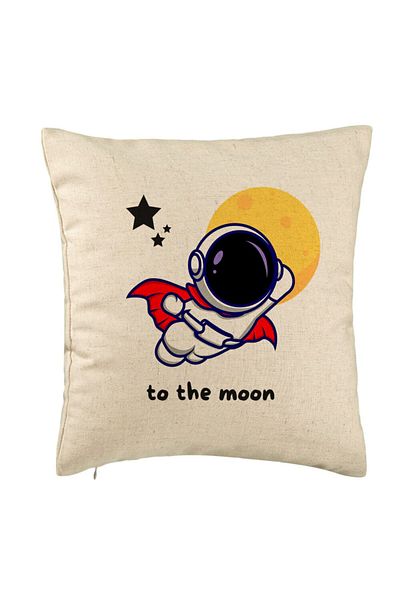 BEKZ Perna Decorativa, Model To the Moon, 40x40 cm, Bej, Husa Detasabila, Burduf