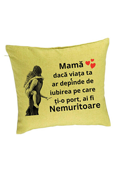 BEKZ Față de pernă, model pentru mama a 2-a, 40x40 cm, verde