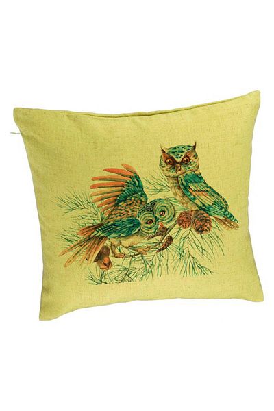 BEKZ Față de pernă de Crăciun Bufniță Colorată, 40x40 cm, Verde