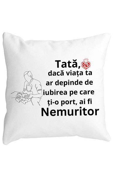BEKZ Pillowcase For Dad 8.40x40 Cm, White, Matt