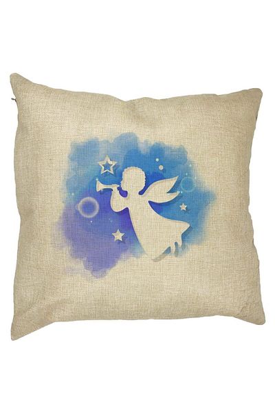 BEKZ Perna Decorativa cu tematica de Craciun, Inger, 40x40 cm, Husa Detasabila, Burduf