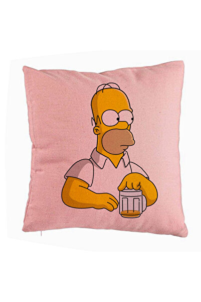 BEKZ Față de pernă, model Simpsons Homer, 40x40 cm, roz