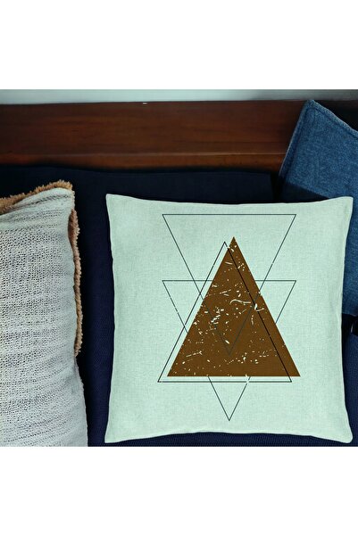 BEKZ Perna Decorativa, Model Abstracta Forme Geometrice, 40x40 cm, Verde Menta, Husa Detasabila, Burduf