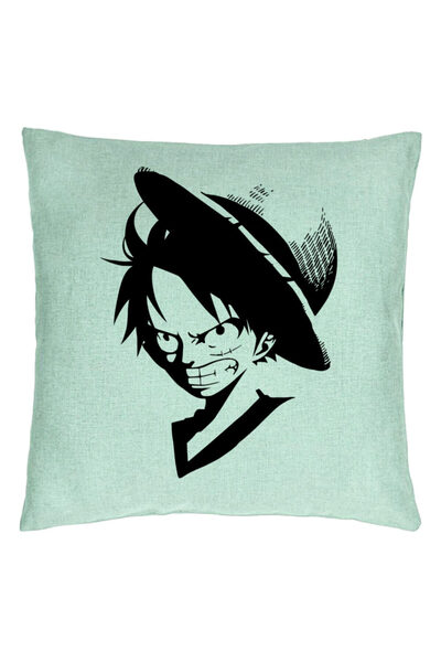 BEKZ Față de pernă cu o singură piesă Luffy neagră, 40x40 cm, verde mentă