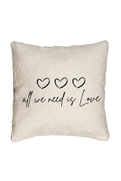 BEKZ Fata de perna Canapea, Model All we need is Love, 40x40 cm, Cu fermoar