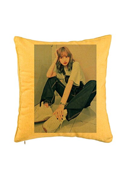 BEKZ Față de pernă Blackpink Lisa 3, 40x40 cm, galbenă